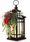 Metal Christmas Vintage Candle Lanterns with Led Light,Plaid Ribbon Decorative Hanging Lantern for Indoor Outdoor Decorations Party Gift,WOKEISE